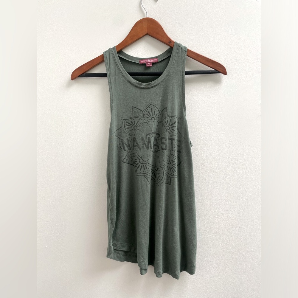 Peaceful Warrior Namaste Asymmetrical Tank Top - Like New!